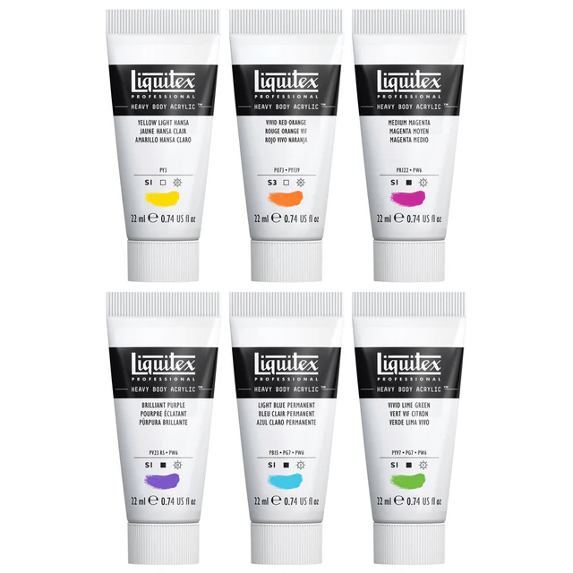 Liquitex Heavy Body Acrylic Set Vibrant 6x22ml **ND**