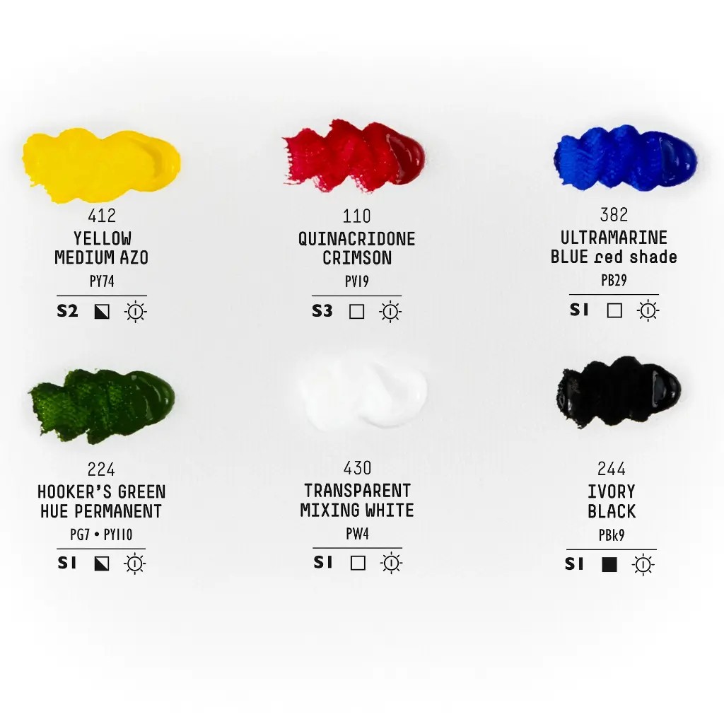 Liquitex Soft Body Acrylics 6 x22ml Set Mixing **ND**