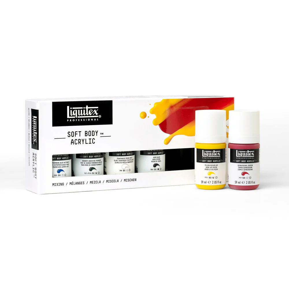 Liquitex Soft Body Acrylics 6x59ml Set Mixing **ND**