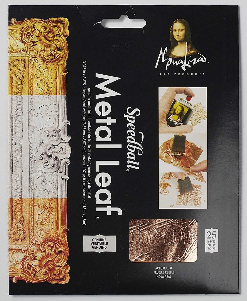 Mona Lisa Genuine Copper Leaf 25 Sheets 5 1/2" square (0018205)