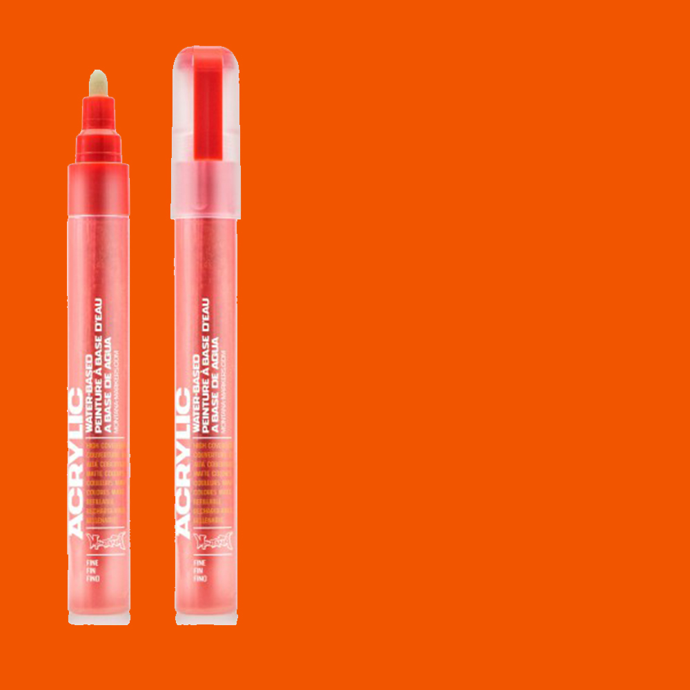Montana Acrylic Paint Markers Fine 2mm - Shock Orange **ND**