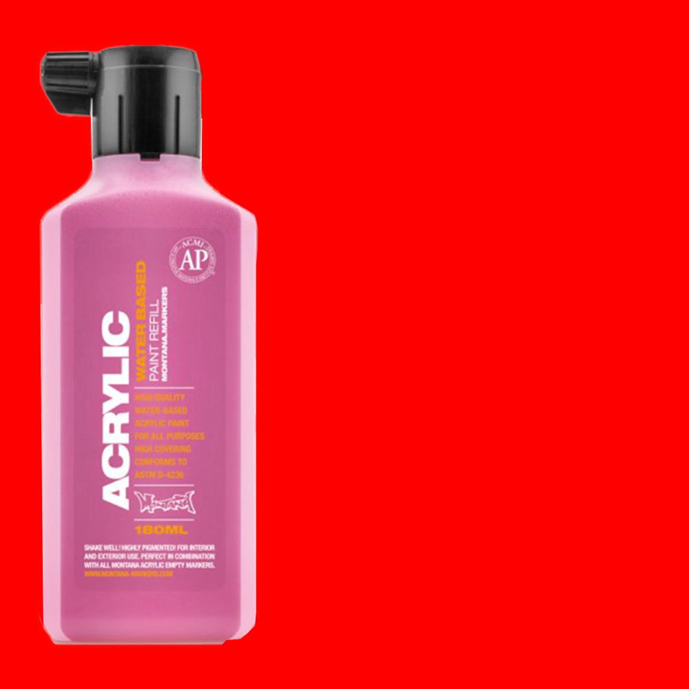 Montana Acrylic Paint Markers Refill Bottle 180ml - Fire Red **ND**