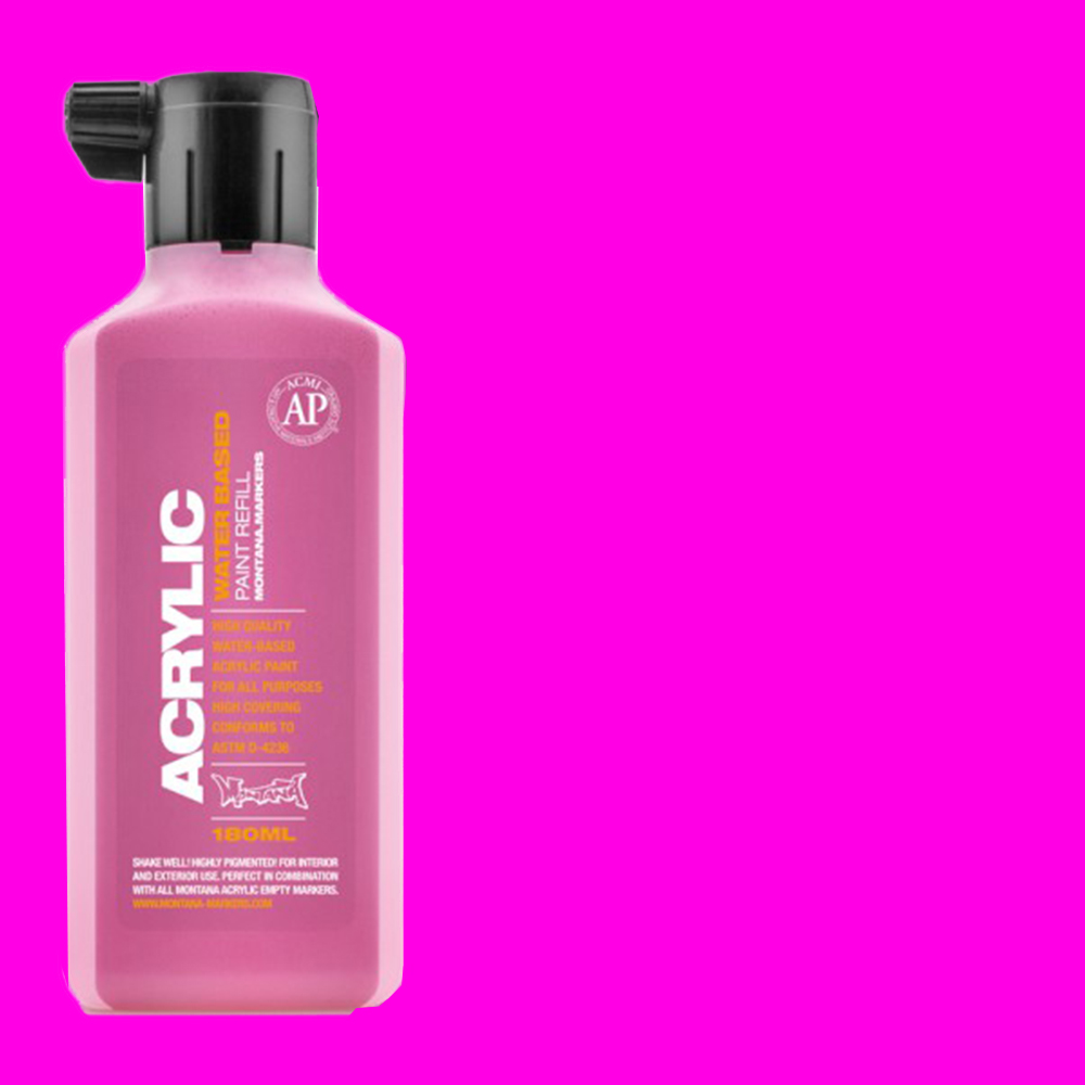 Montana Acrylic Paint Markers Refill Bottle 180ml - Gleaming Pink **ND**