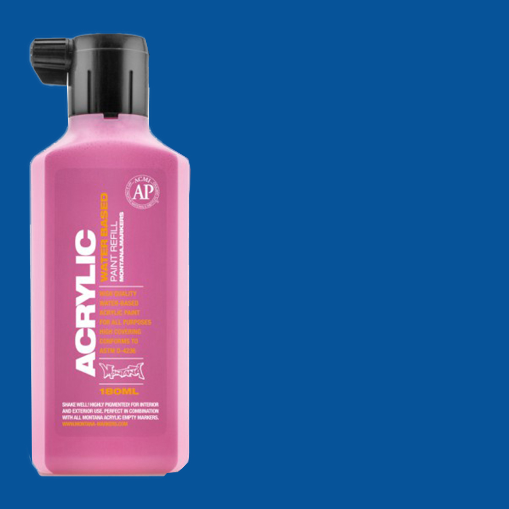 Montana Acrylic Paint Markers Refill Bottle 180ml - Shock Blue **ND**