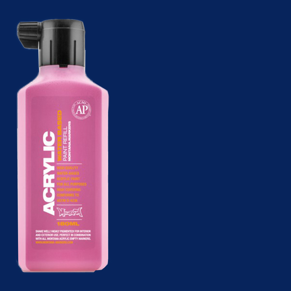 Montana Acrylic Paint Markers Refill Bottle 180ml - Shock Blue Dark **ND**
