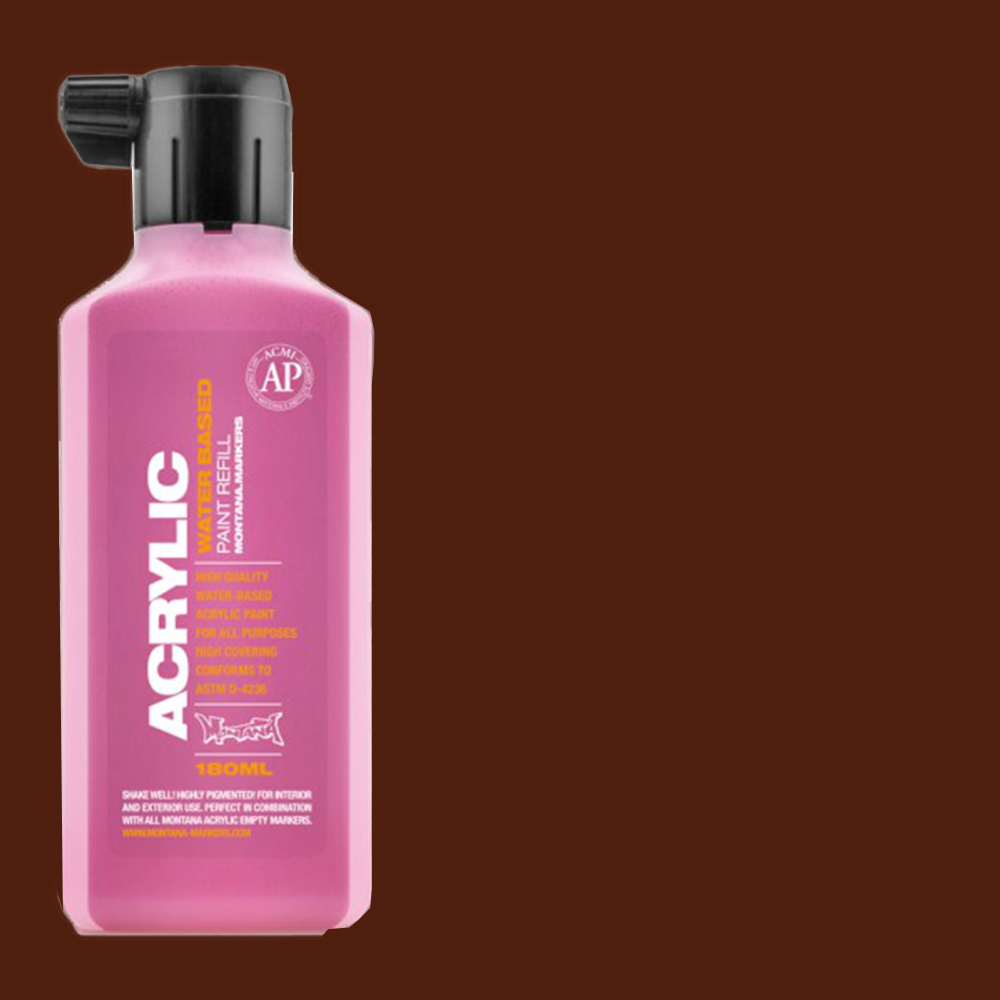 Montana Acrylic Paint Markers Refill Bottle 180ml - Shock Brown **ND**