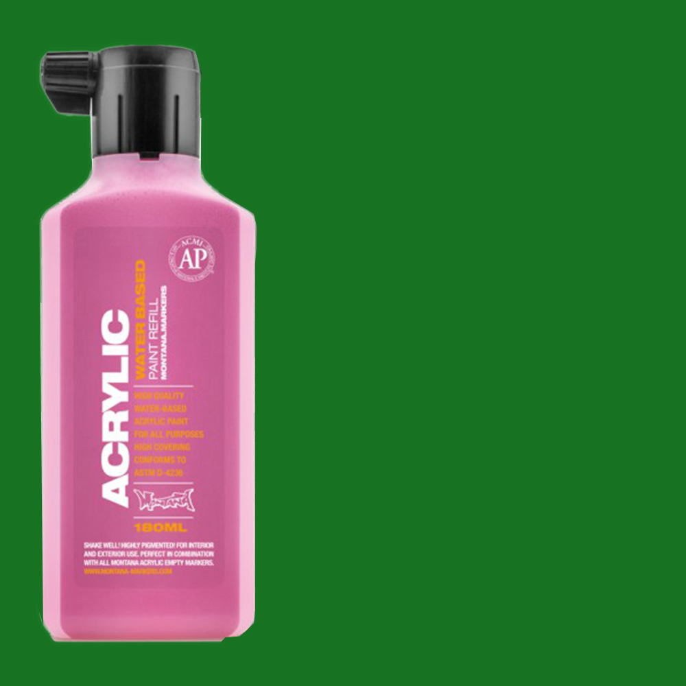 Montana Acrylic Paint Markers Refill Bottle 180ml - Shock Green **ND**