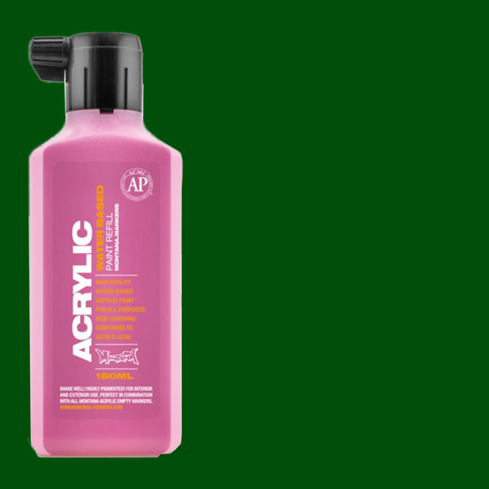 Montana Acrylic Paint Markers Refill Bottle 180ml - Shock Green Dark **ND**
