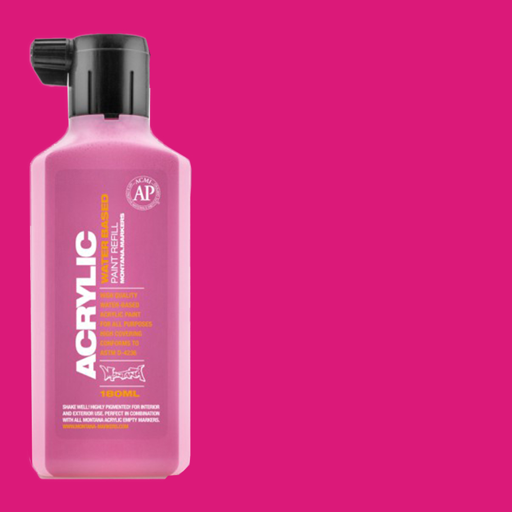 Montana Acrylic Paint Markers Refill Bottle 180ml - Shock Pink **ND**