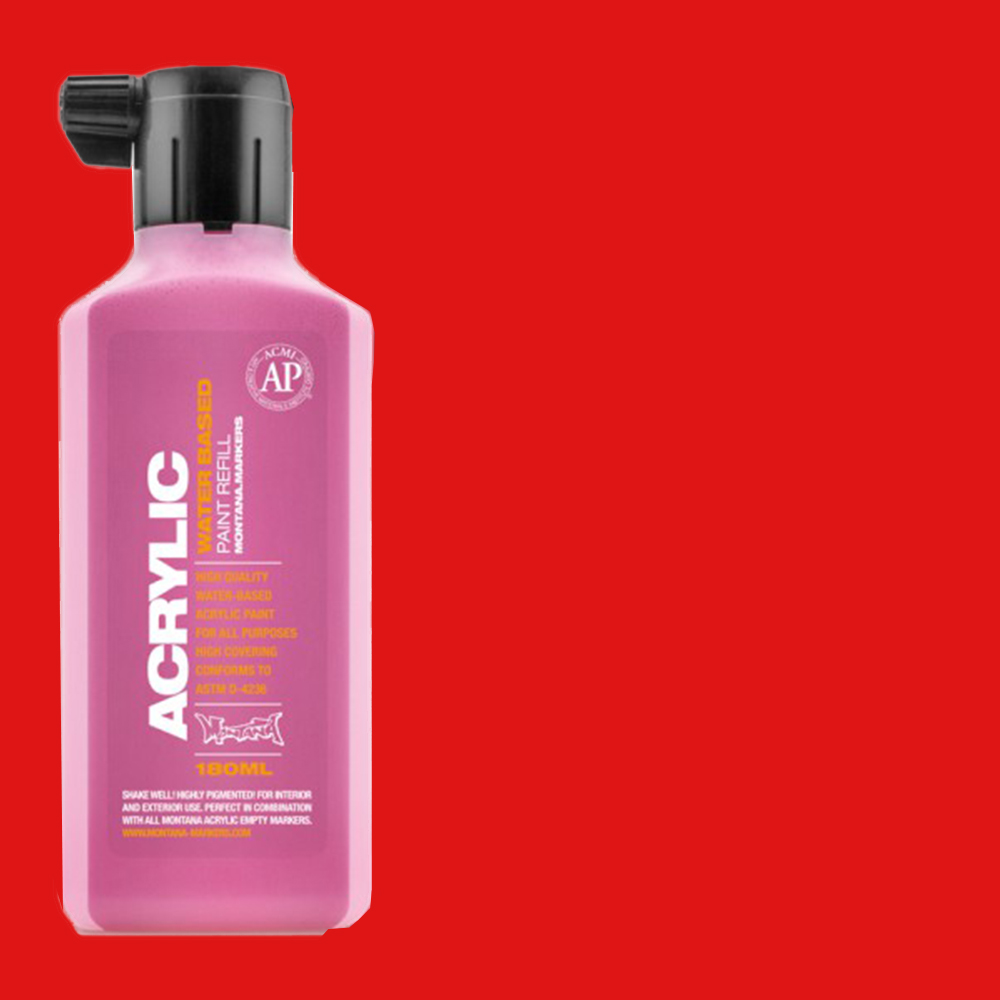 Montana Acrylic Paint Markers Refill Bottle 180ml - Shock Red **ND**