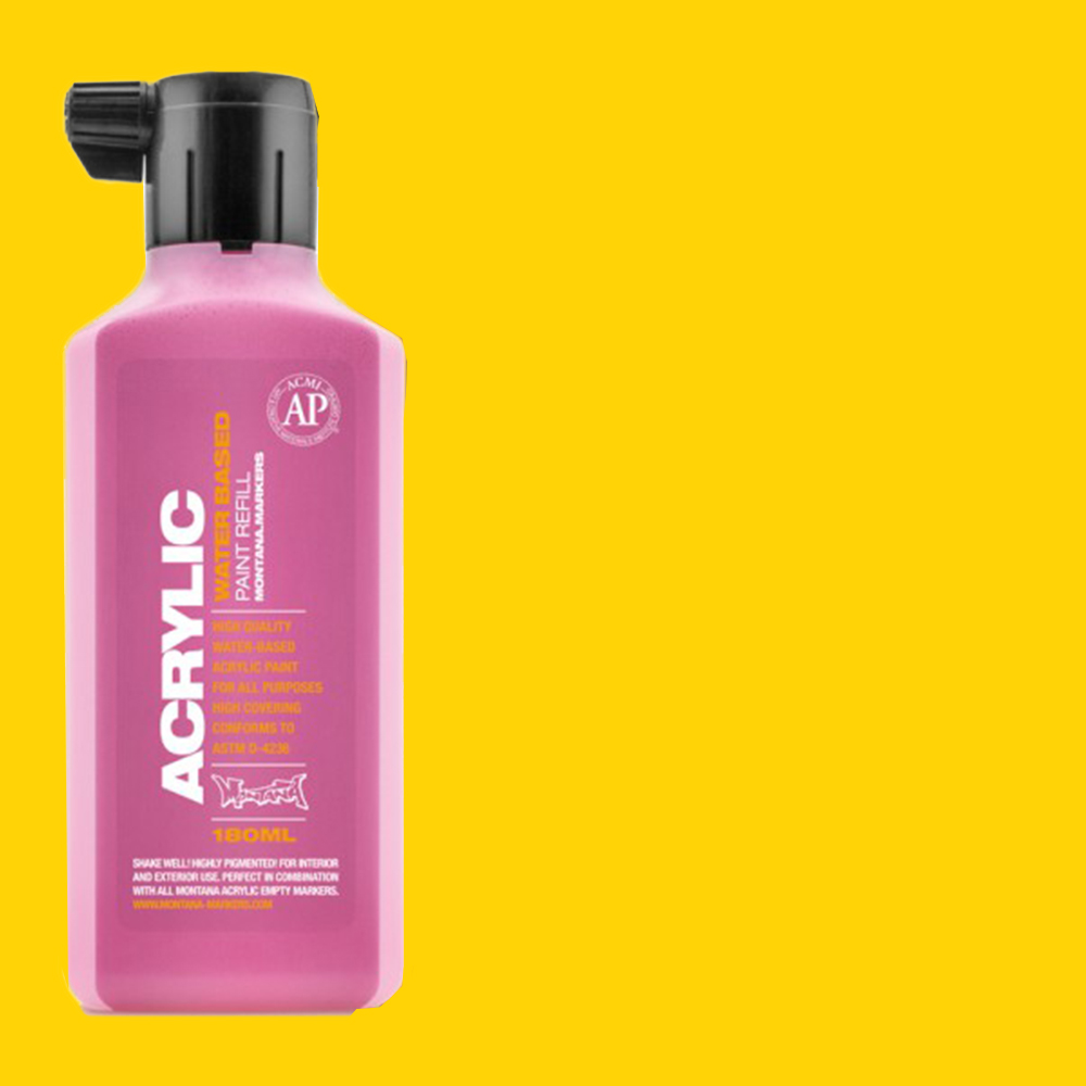 Montana Acrylic Paint Markers Refill Bottle 180ml - Shock Yellow Light **ND**