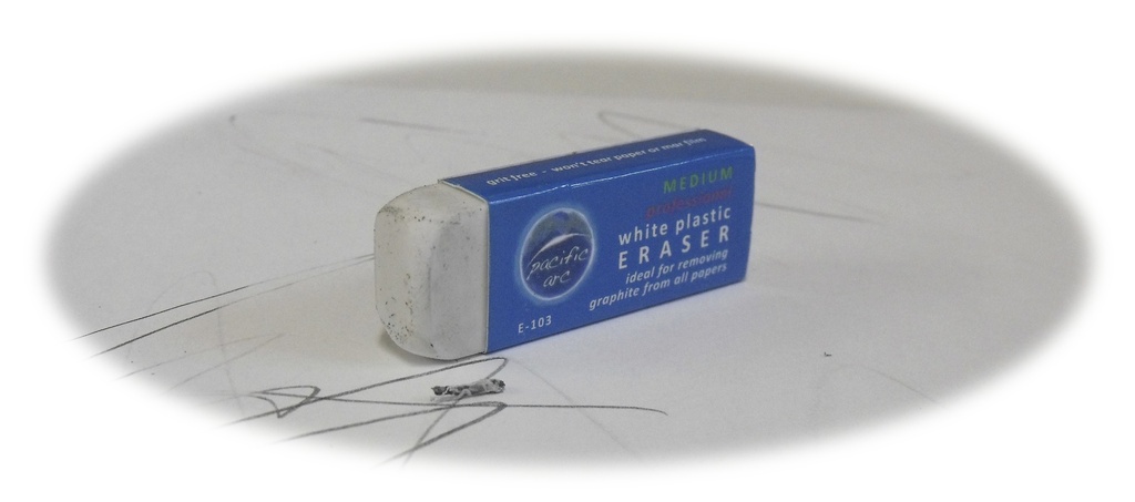 Pacific Arc Eraser White Plastic