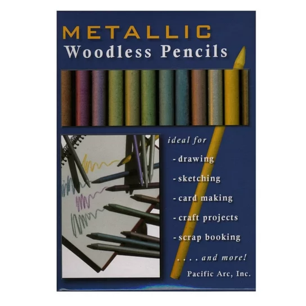 Pacific Arc Metallic Woodless Pencils Set of 12 Colours