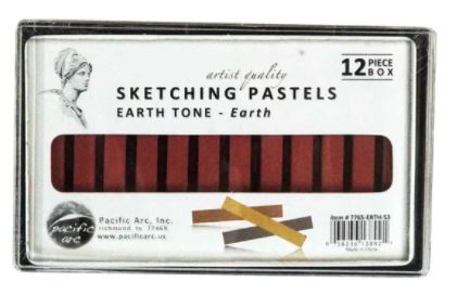 Pacific Arc Sketching Pastels Artists Quality 12pc Earth Tone Earth