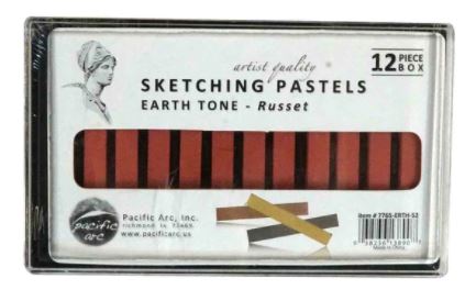 Pacific Arc Sketching Pastels Artists Quality 12pc Earth Tone Russet