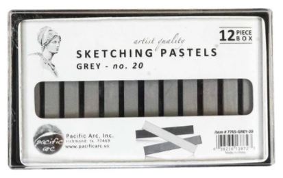 Pacific Arc Sketching Pastels Artists Quality 12pc Grey 20