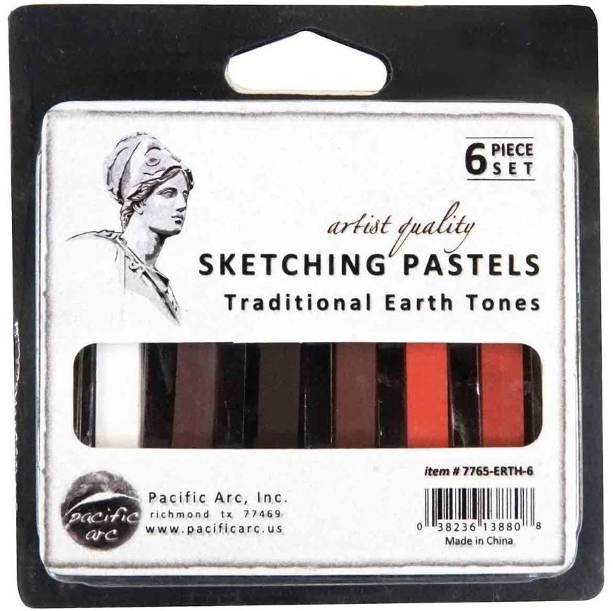 Pacific Arc Sketching Pastels Traditional Earth Tones 6 pc Set