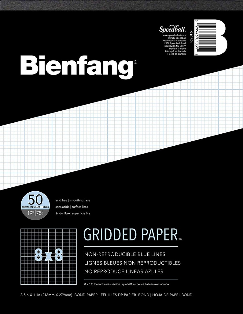 Pad Bienfang Gridded Paper 8x8 Cross Section 8 1/2" x 11"