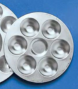 Palette Richeson Aluminum Tray 6 Well Round