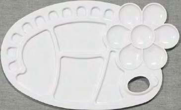 Palette Richeson Plastic Oval with Flower 21 Well 8.25"x13.5"
