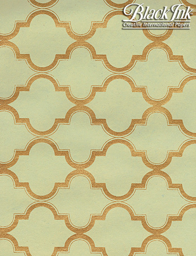 Paper Moroccan - Gold on celadon green **ND-SO**