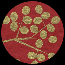 Paper Olive Branch - Gold on Red **ND-SO**