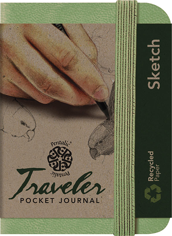 Pentalic Traveler Pocket Journal 4" x 3" Olive Green