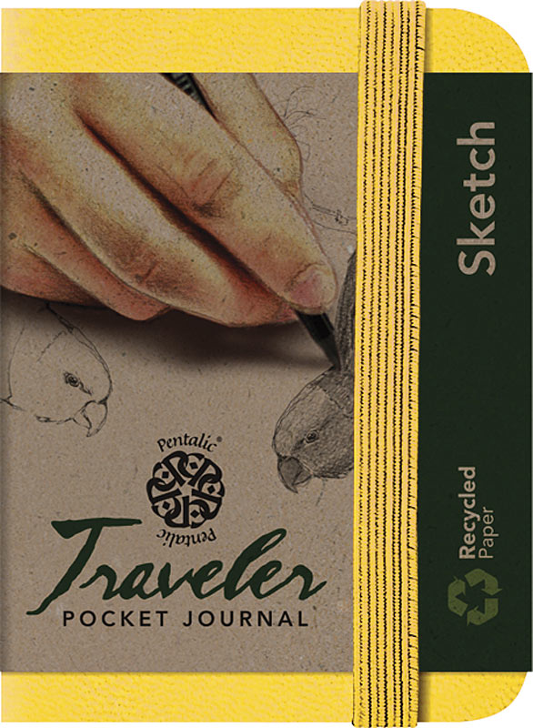 Pentalic Traveler Pocket Journal 4" x 3" Yellow Gold