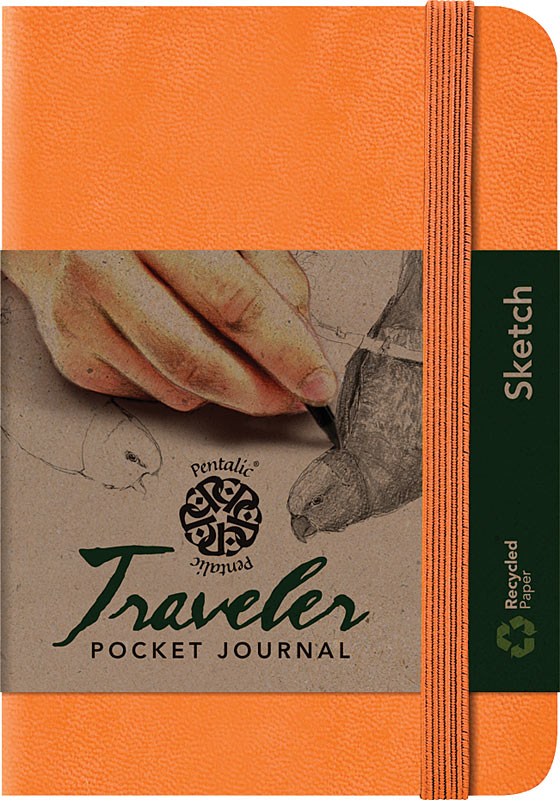 Pentalic Traveler Pocket Journal 6"x4" Orange Sketch