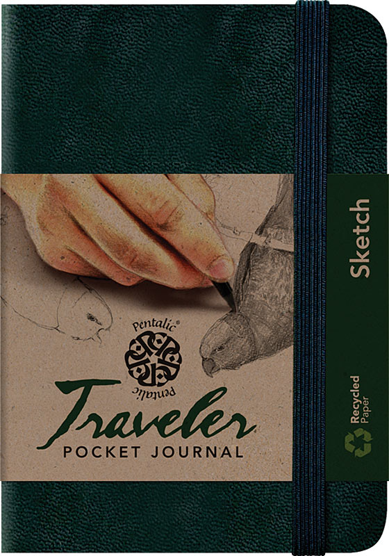 Pentalic Traveler Pocket Journal 8"x6" Black Sketch