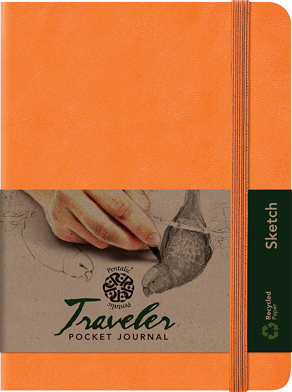 Pentalic Traveler Pocket Journal 8"x6" Orange Sketch