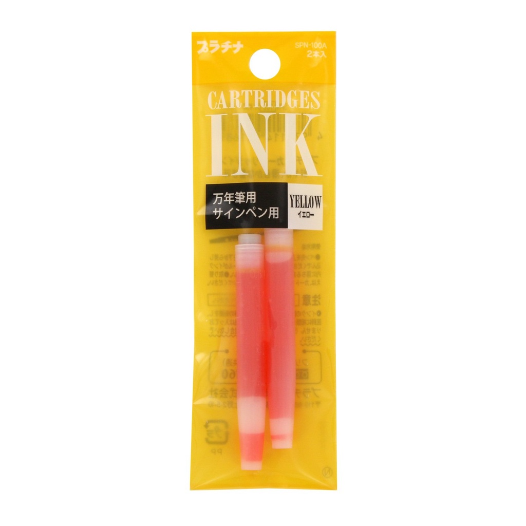 Platinum Fountain Pen Preppy Cartridge 2pk Yellow