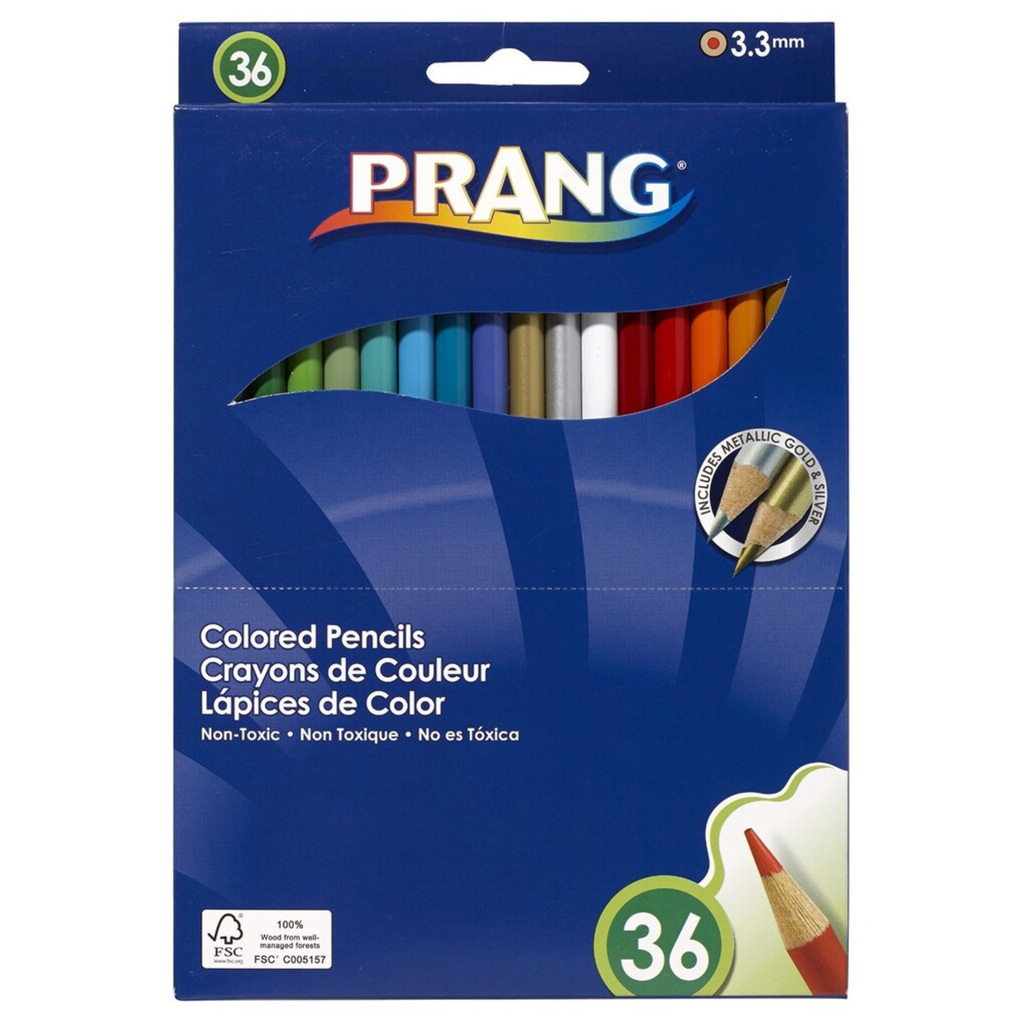 Prang Thick Core Coloured Pencil Set 36 Count 3.3mm Core (22360)_DISC