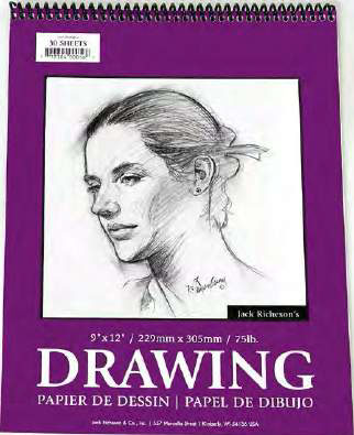 Richeson Drawing Pad 9" x 12" Coil Bound 75lb (30 Sheets)