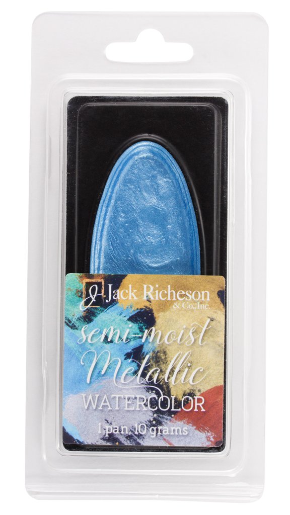 Richeson Watercolour Semi-Moist Metallic Pan 10 grams Blue