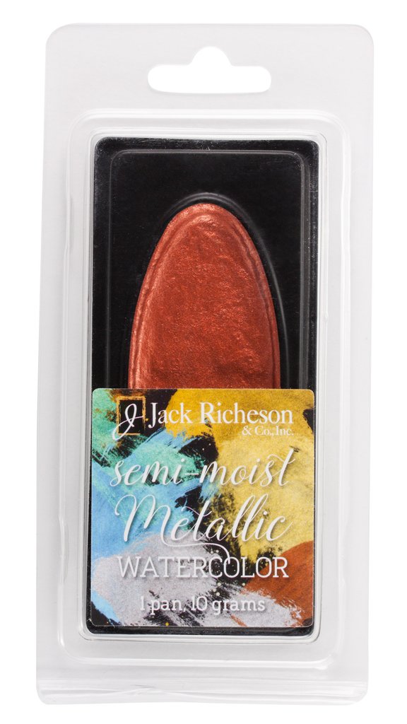 Richeson Watercolour Semi-Moist Metallic Pan 10 grams Copper