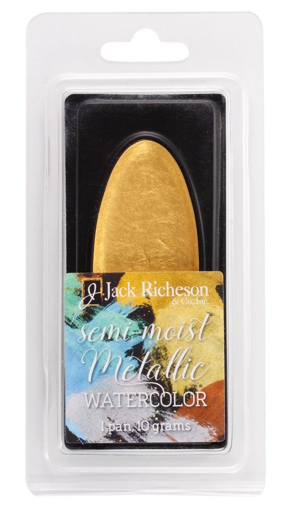 Richeson Watercolour Semi-Moist Metallic Pan 10 grams Gold