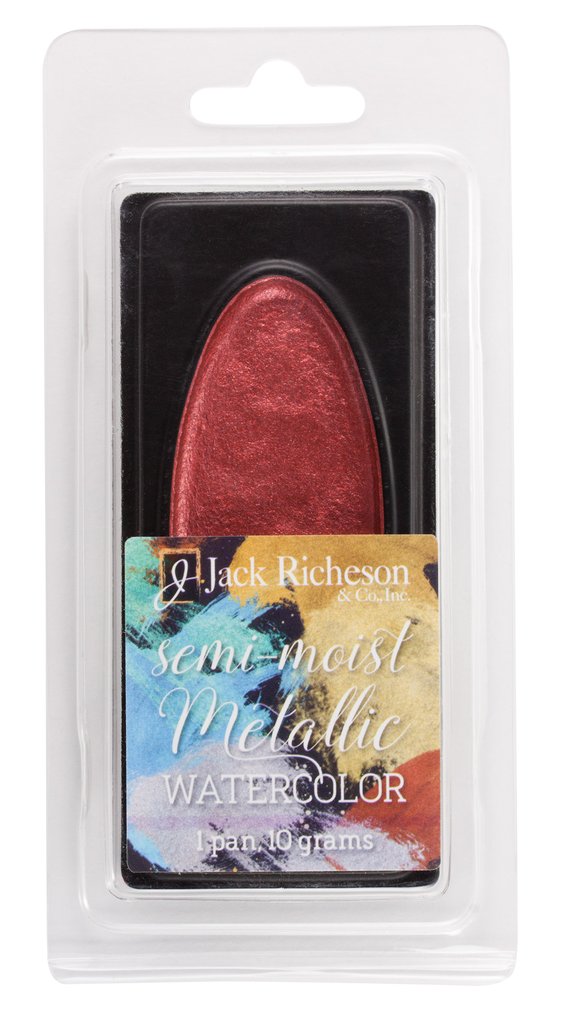 Richeson Watercolour Semi-Moist Metallic Pan 10 grams Red