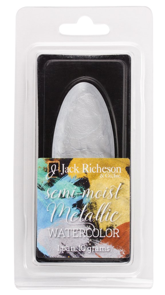 Richeson Watercolour Semi-Moist Metallic Pan 10 grams Silver
