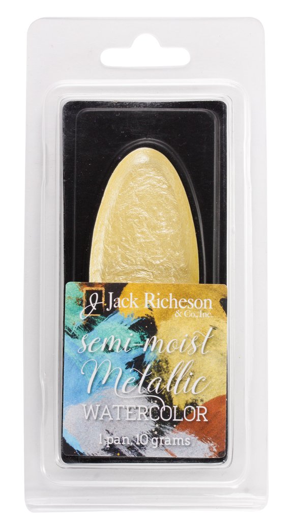 Richeson Watercolour Semi-Moist Metallic Pan 10 grams Yellow