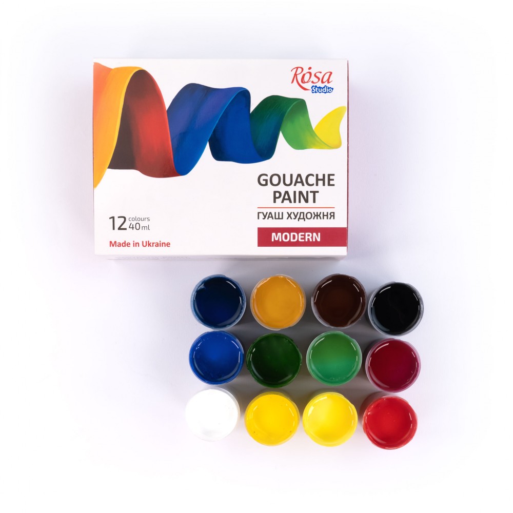 Rosa Gouache Paint 12 x 40ml Colour Modern Set