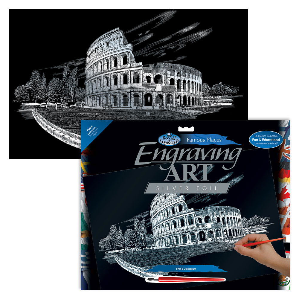 Royal & Langnickel Engraving Art Famous Places Silver Colosseum