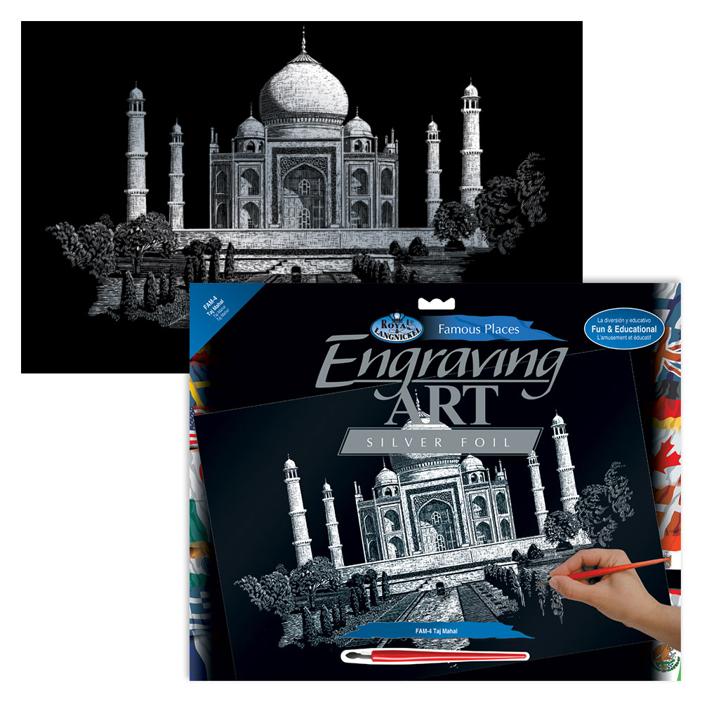 Royal & Langnickel Engraving Art Famous Places Silver Taj Mahal
