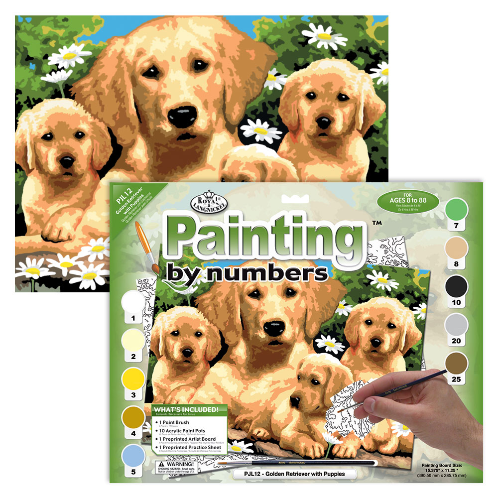 Royal & Langnickel Paint By Numbers Golden Retriever with Puppies