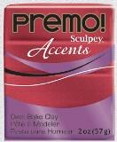Sculpey Premo 2oz Accents Red Glitter **ND**