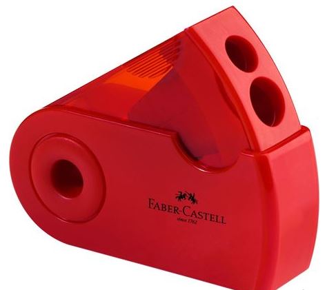 Sharpener Faber Castell Double Hole Sleeved Canister - Assort.