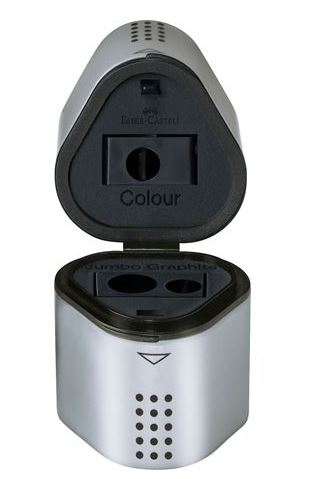 Sharpener Faber Castell Grip Triple Hole Canister - Silver