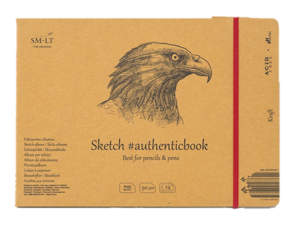 SM.LT authenticpad Album Sketch Kraft 24.5cm x 176cm 90gsm 24shts **ND**