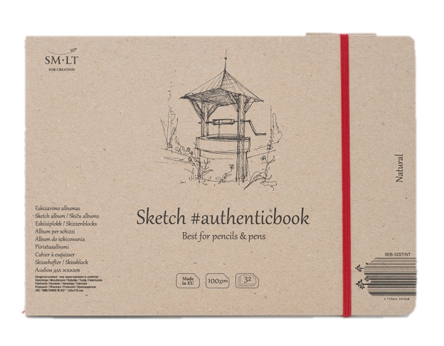 SM.LT authenticpad Album Sketch Natural 24.5cm x 176cm 100gsm 32shts **ND**