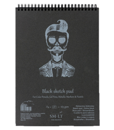 SM.LT authenticpad Coil Sketch Black A5 165gsm 20shts **ND**